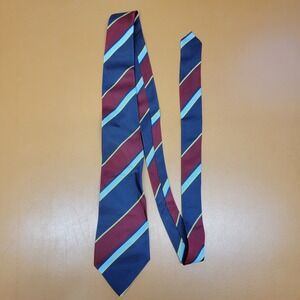 Striped Classic Necktie Burgundy Blue Yellow Men's Formal Accessory